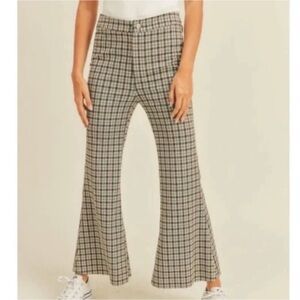 Miou Muse Plaid Flared Pants Size Large